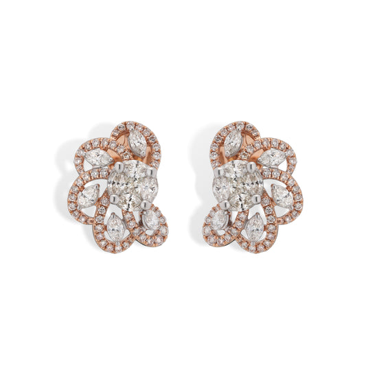 ROUND & PEAR EARRING